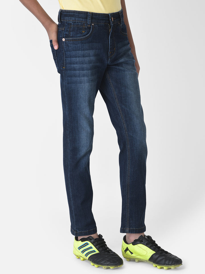 Navy Blue Light Fade Jeans-Boys Jeans-Crimsoune Club