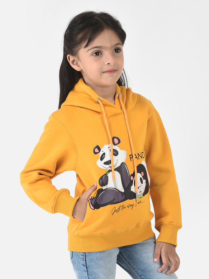 Yellow Sweatshirt with Panda Graphics 
