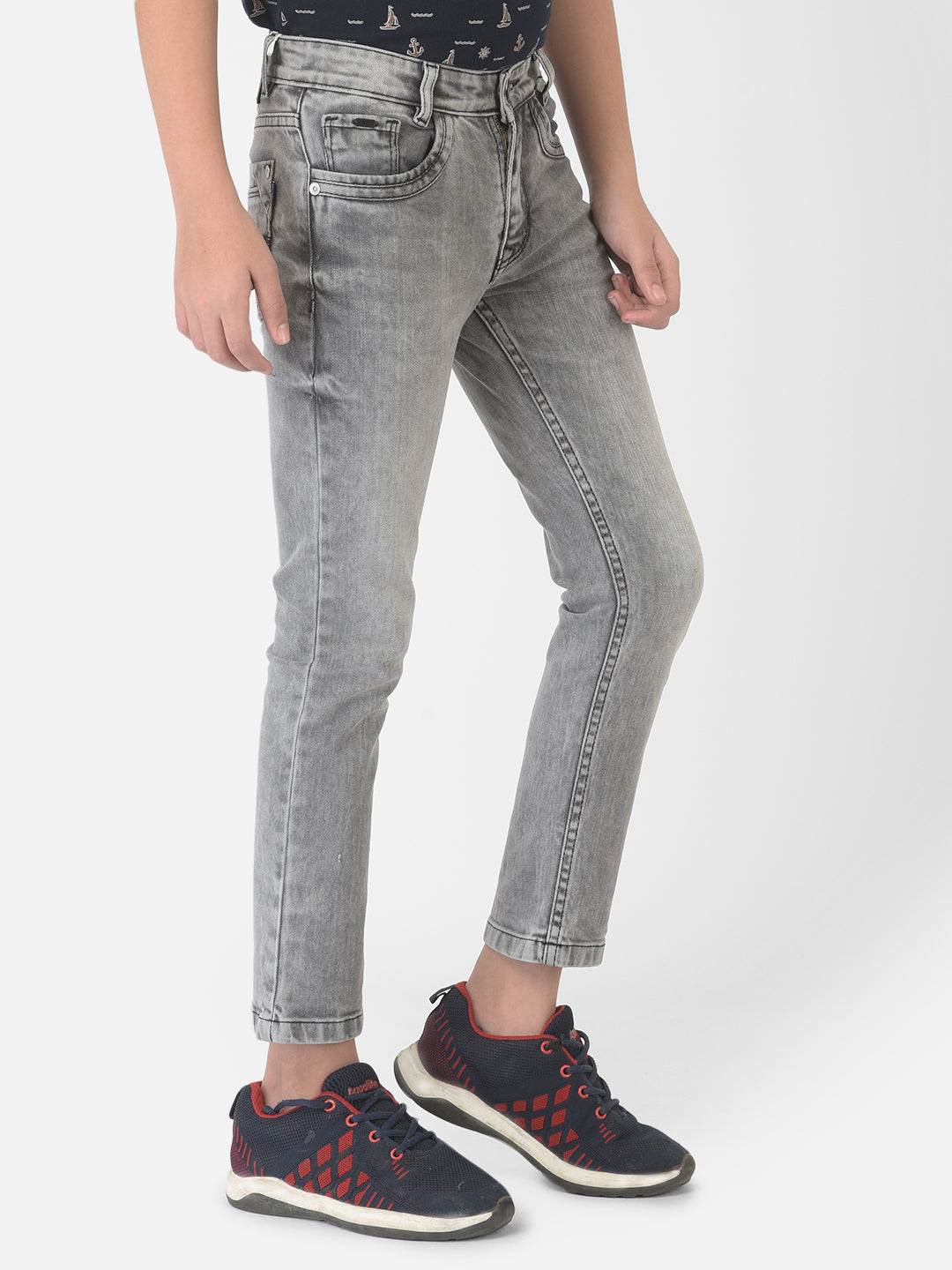 Grey Light Faded Jeans - Boys Jeans