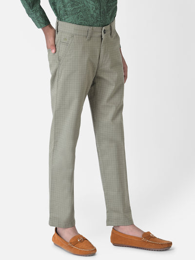 Olive Checked Trousers-Boys Trousers-Crimsoune Club