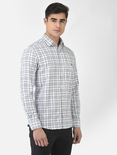  White Shirt in Tartan Checks