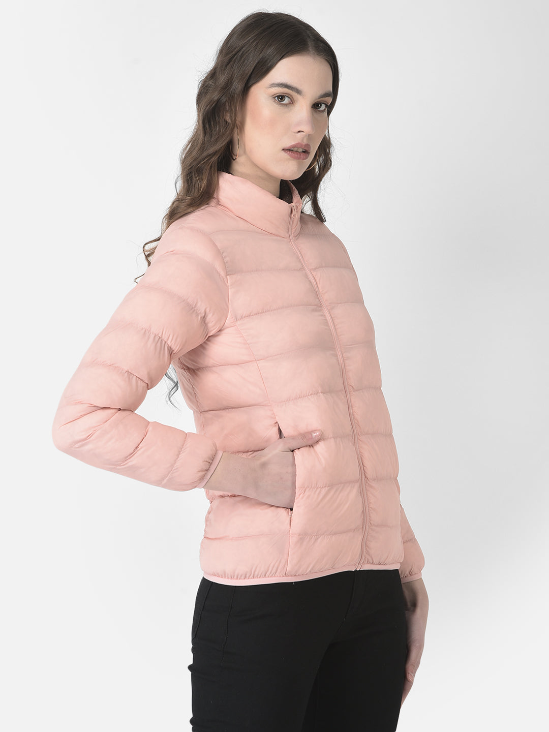  Light Peach Quilted Jacket 