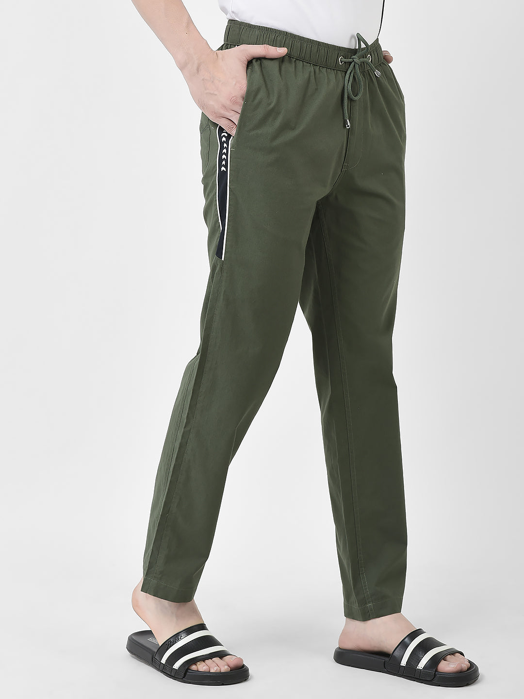 Green Lounge Bottoms-Men Lounge Pants-Crimsoune Club