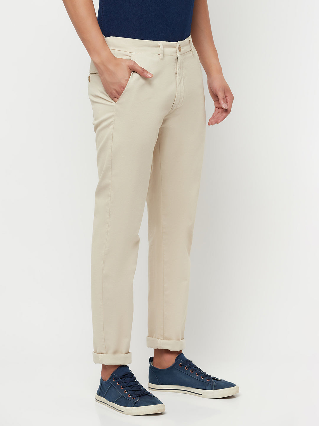 Cream Trousers - Men Trousers