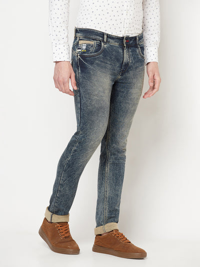 Blue Heavy Fade Jeans - Men Jeans