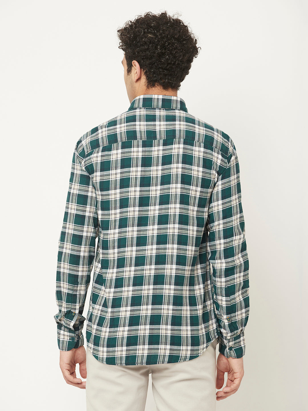  Teal Green Shirt in Tartan Checks 