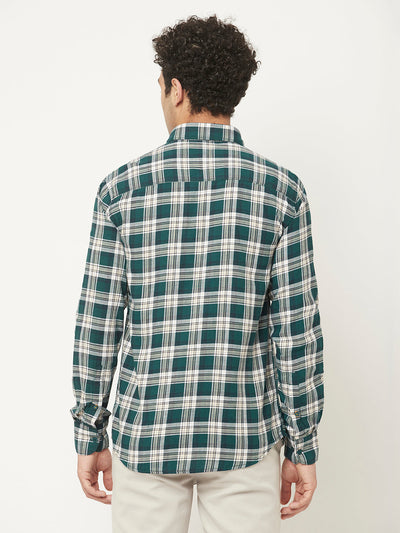   Teal Green Shirt in Tartan Checks 
