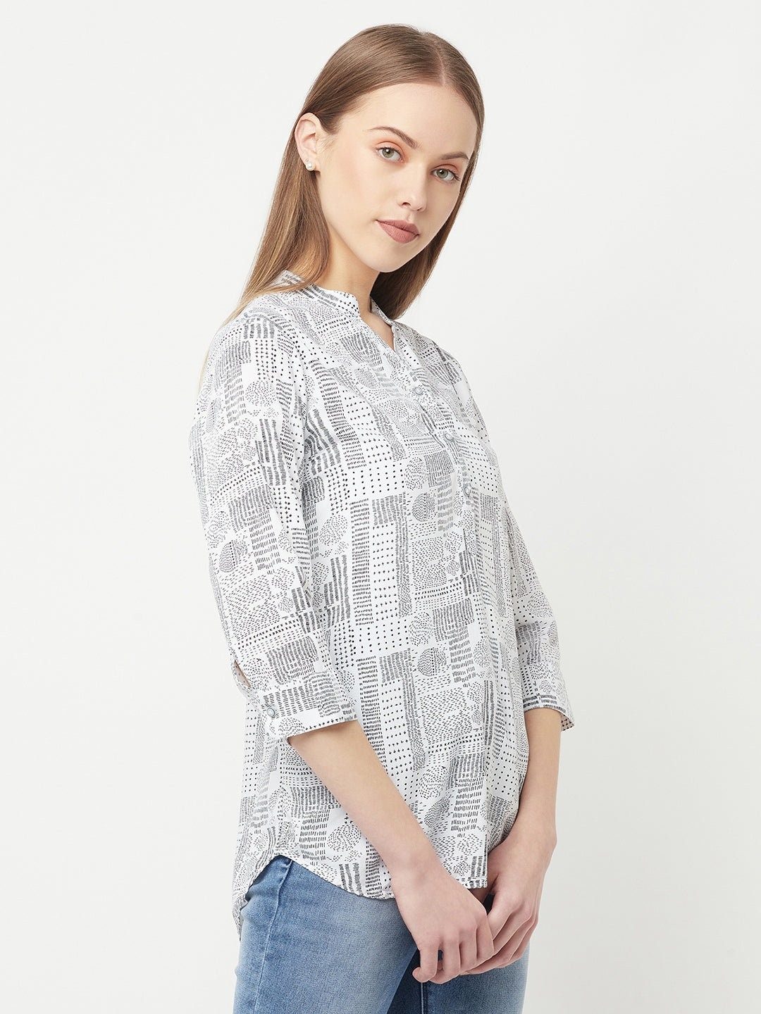 White Printed Top - Women Tops