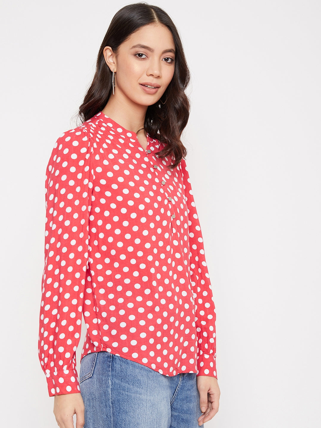 Red Polka Dots Top - Women Tops