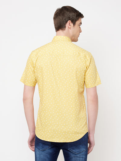 Yellow Floral Shirt - Men Shirts