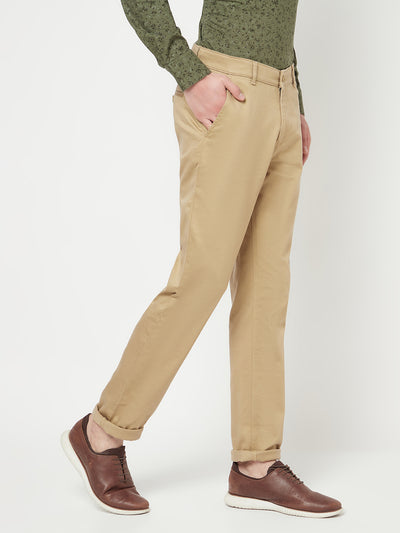 Beige Casual Trousers - Men Trousers
