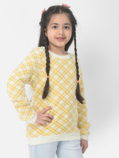  Mustard Yellow Checkered Sweater 