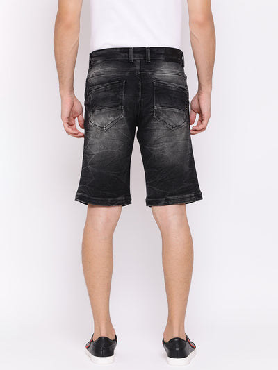 Black Slim Fit Denim shorts - Men Shorts