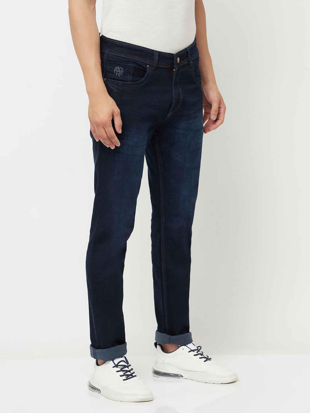 Navy Blue Light Fade Jeans - Men Jeans