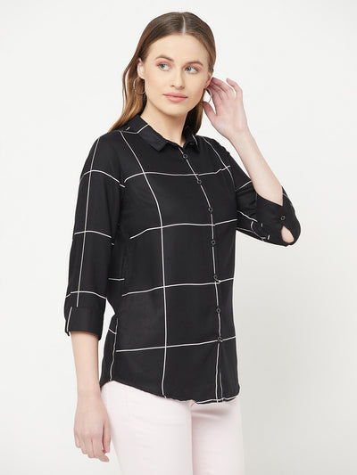 Black Checked Shirt - Women Shirts