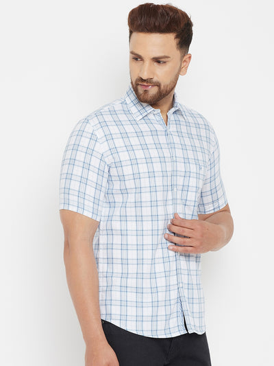 White Checked Shirt - Men Shirts