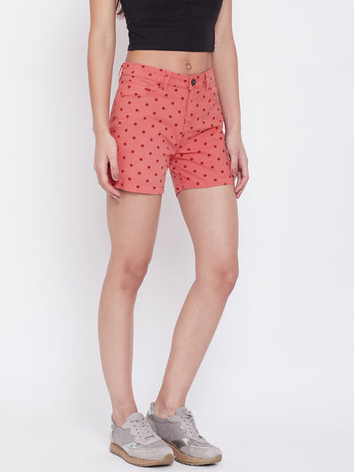 Pink Polka Dot Shorts - Women Shorts