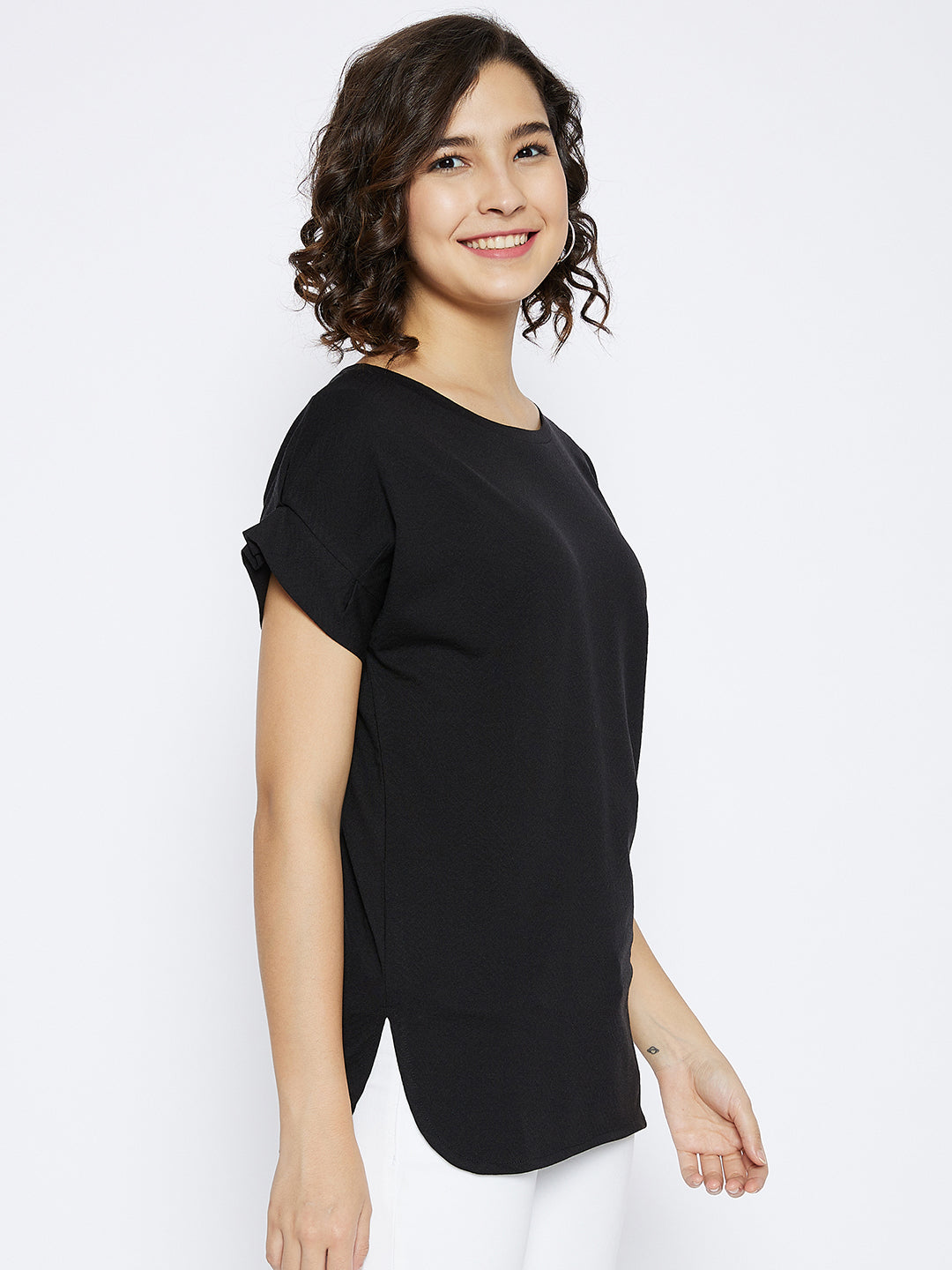 Black V-Neck T-shirt - Women T-Shirts