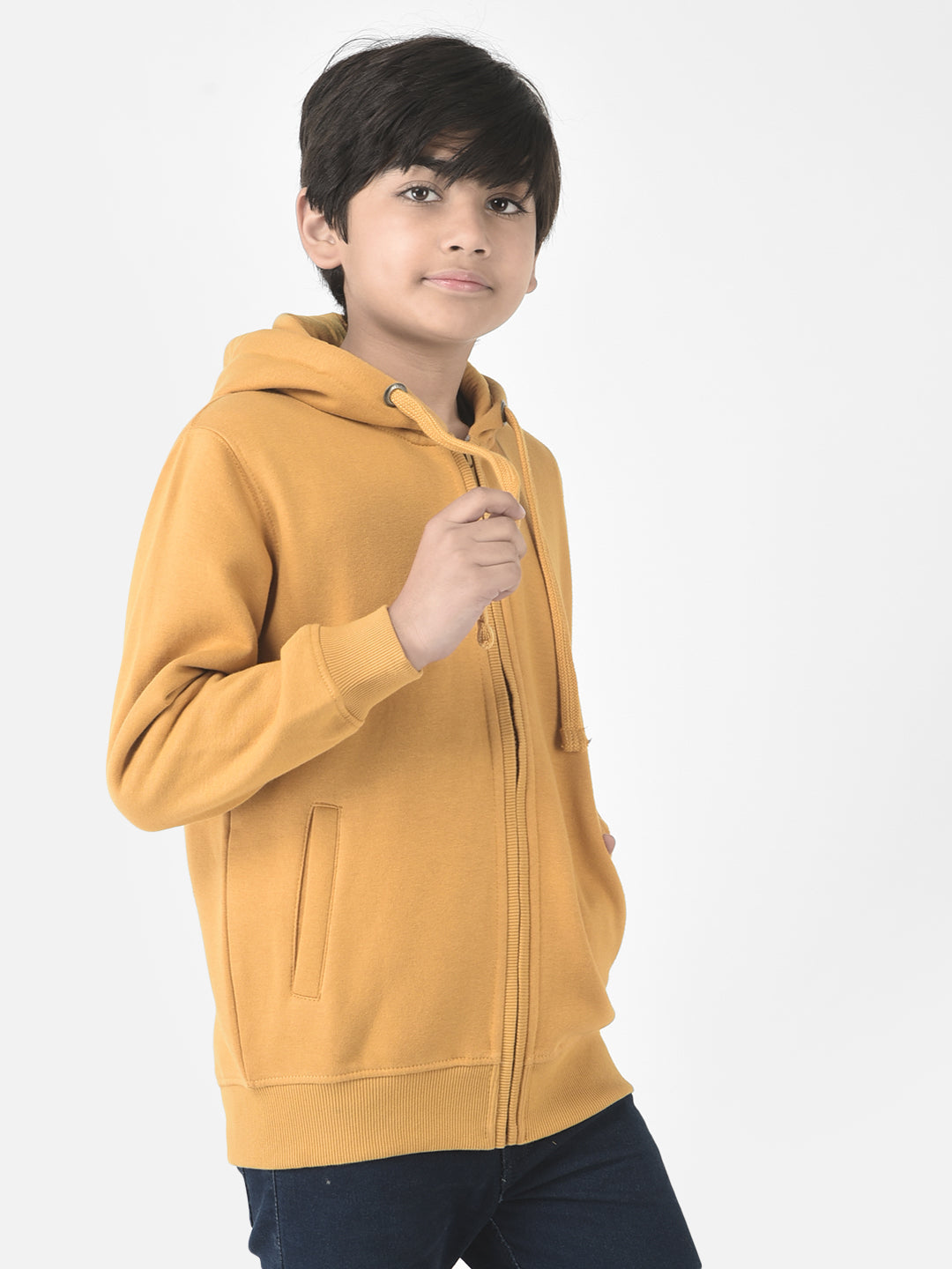  Mustard Yellow Zipper Sweatshirt 