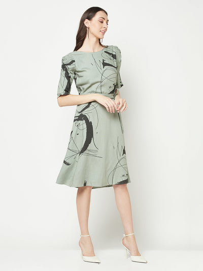  Olive Tie Belt Dress