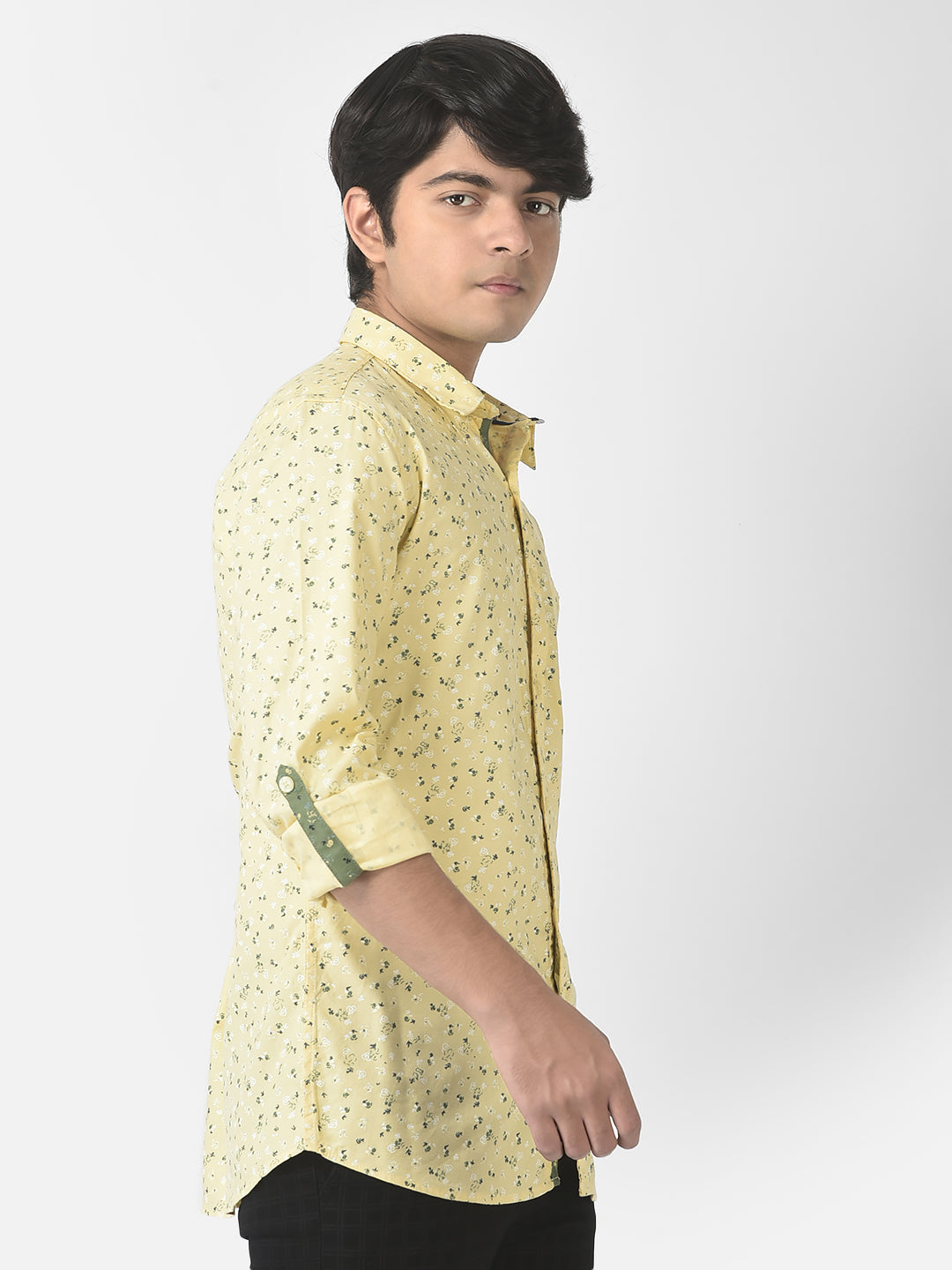  Lime Yellow Floral Shirt