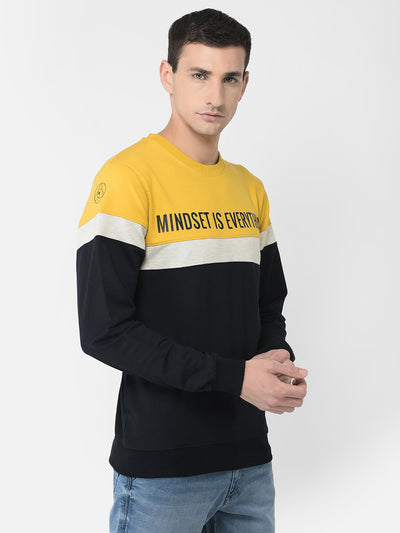  Mustard Colour-Blocked Mindset Sweatshirt