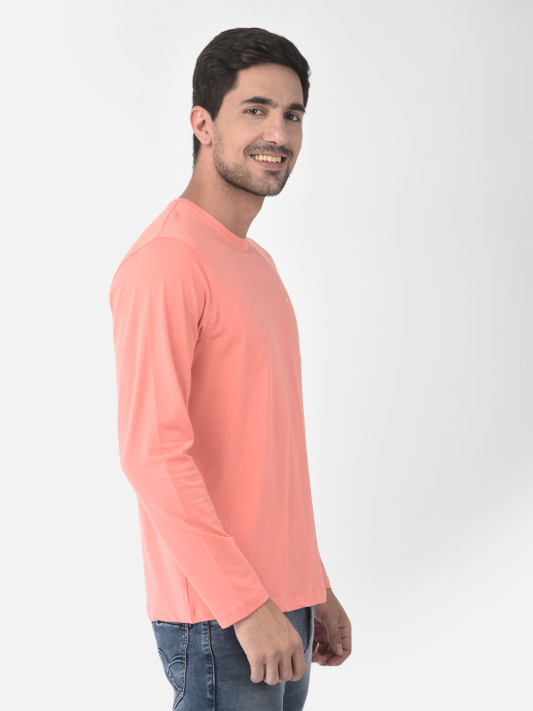 Pink Long-Sleeve T-Shirt - Men T-Shirts