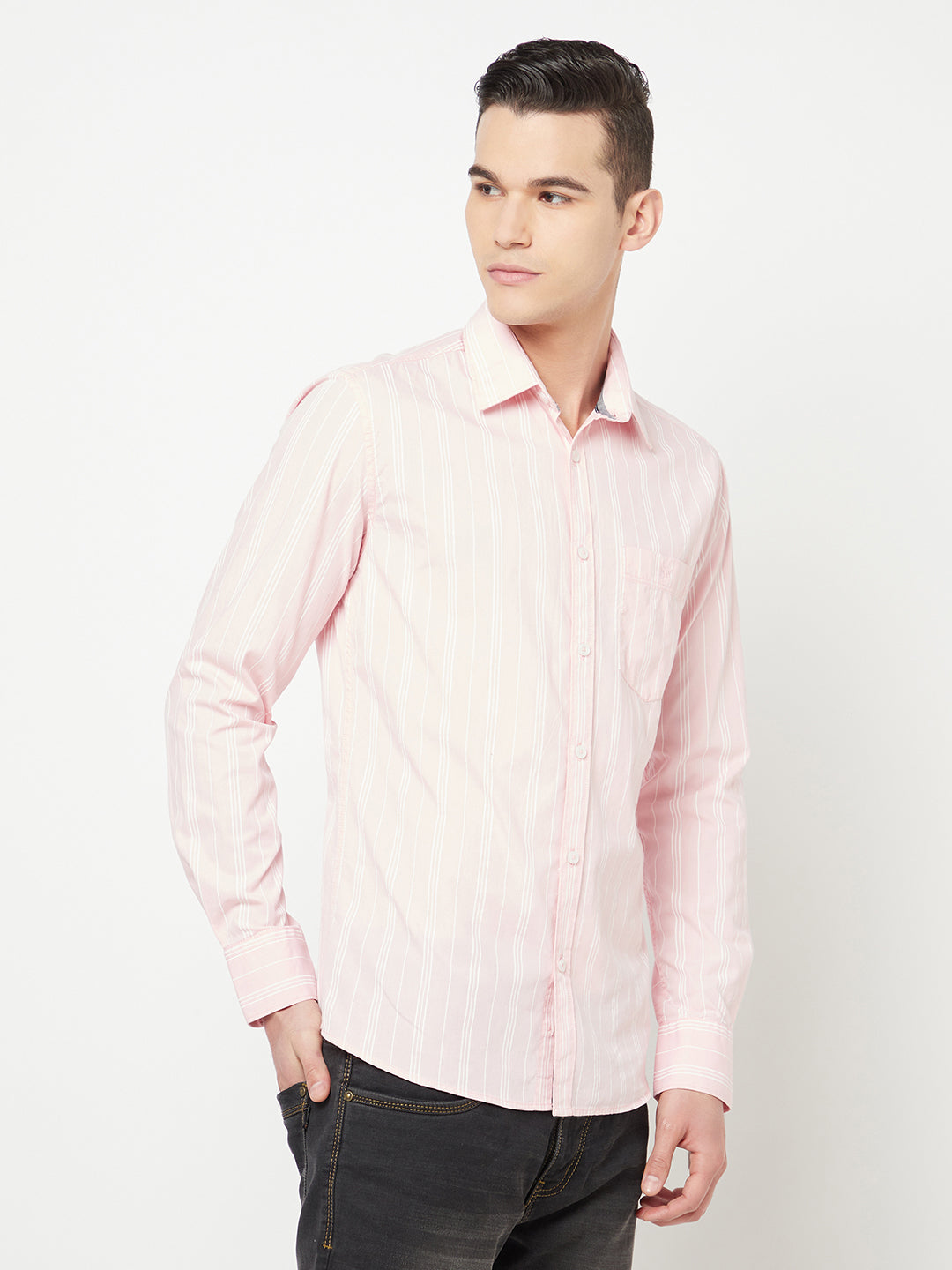 Pink Striped Shirt - Men Shirts