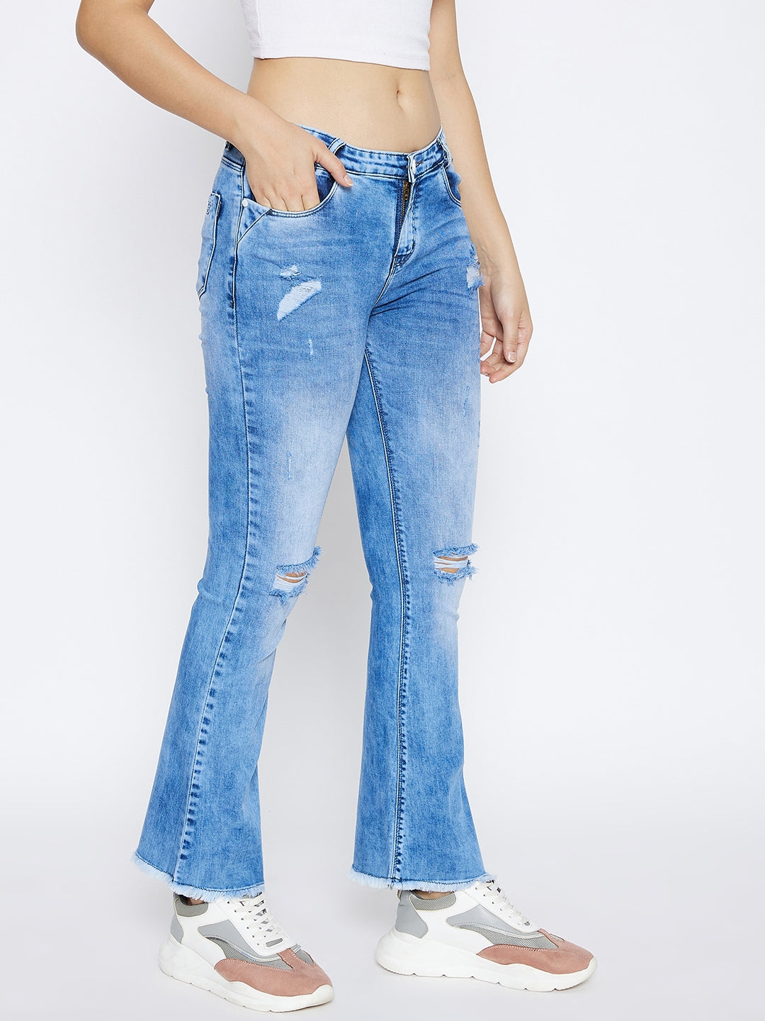 Blue Bootcut Jeans - Women Jeans