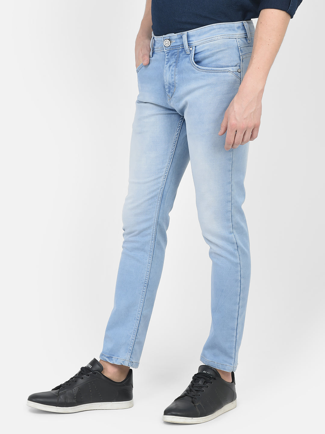  Blue Straight-Legged Jeans
