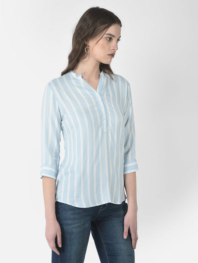  Light Blue Striped Top