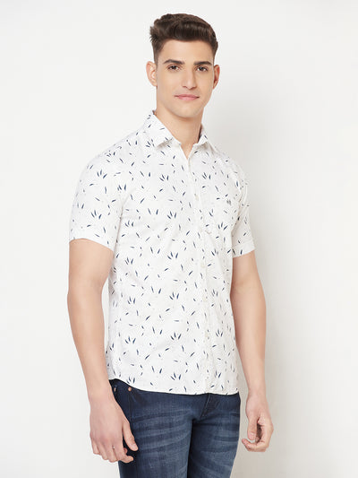 White Printed Shirt - Men Shirts