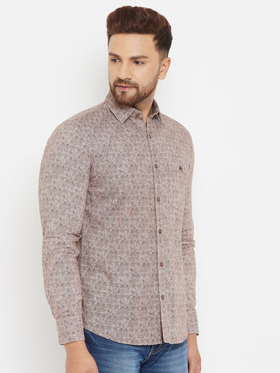 Brown Printed Shirt - Men Shirts