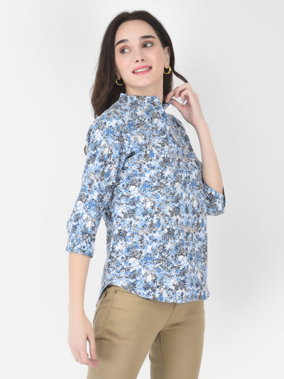Blue Floral Shirt - Women Shirts