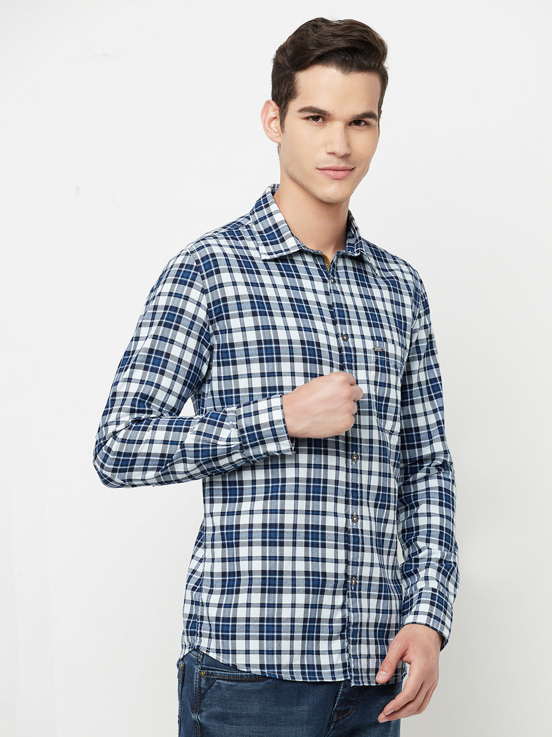 Blue Checked Shirt - Men Shirts