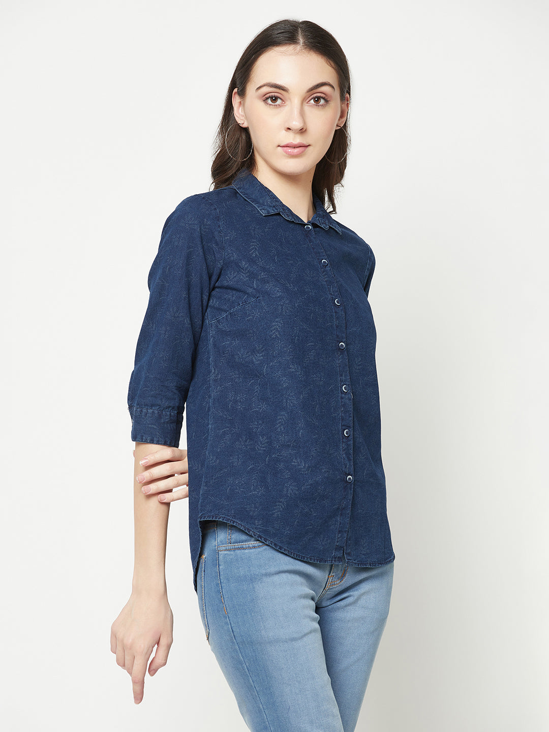  Denim Shirt in Floral Print