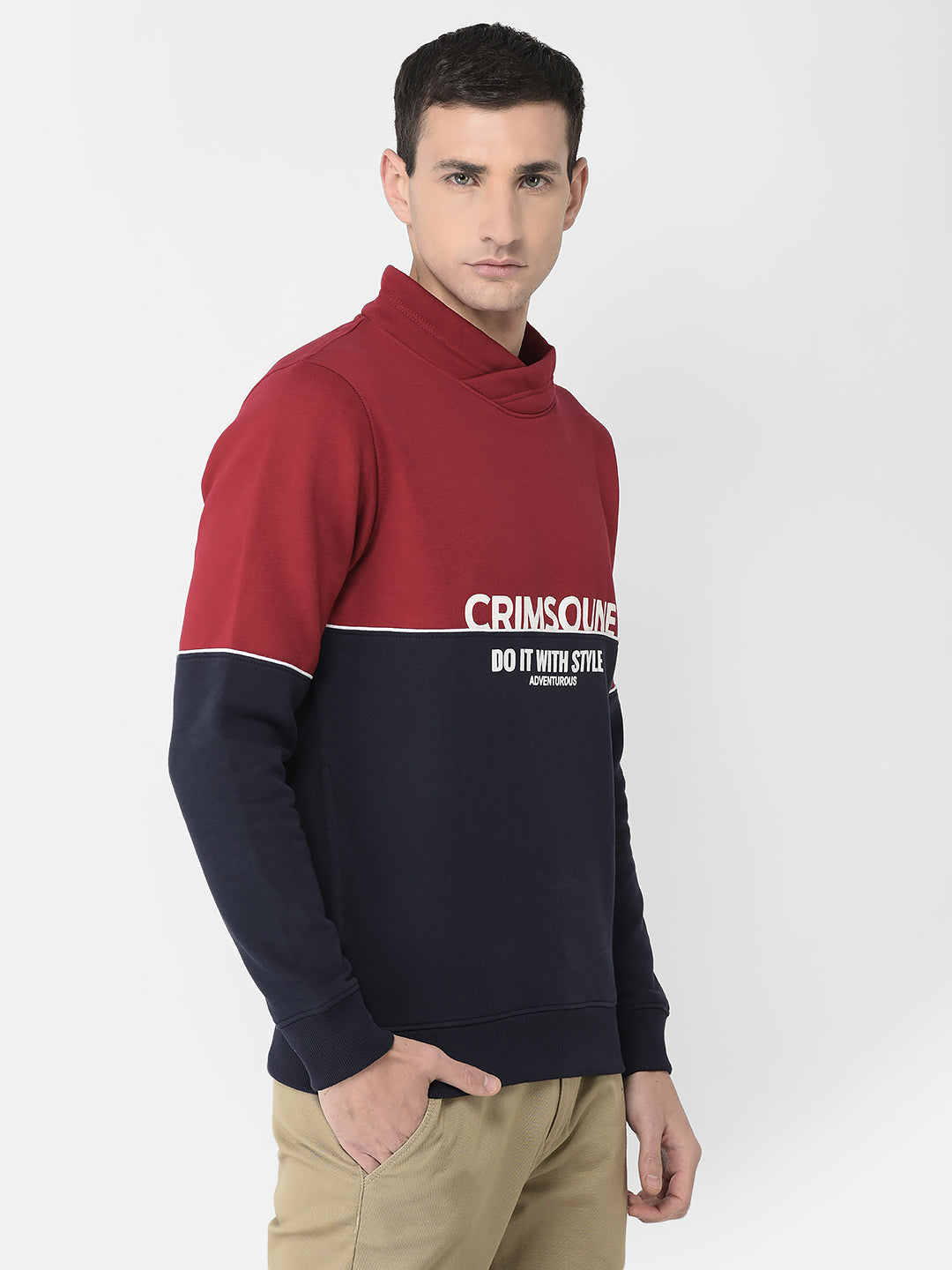  Maroon Brand-Logo Sweatshirt