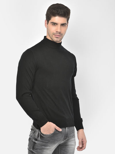 Black Mock Neck Sweater - Men Sweaters