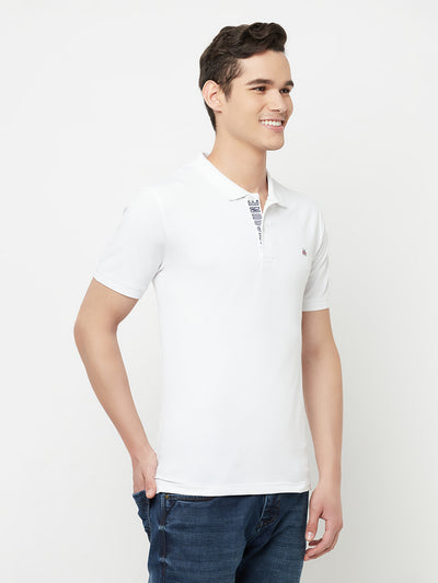 White Polo T-Shirt - Men T-Shirts