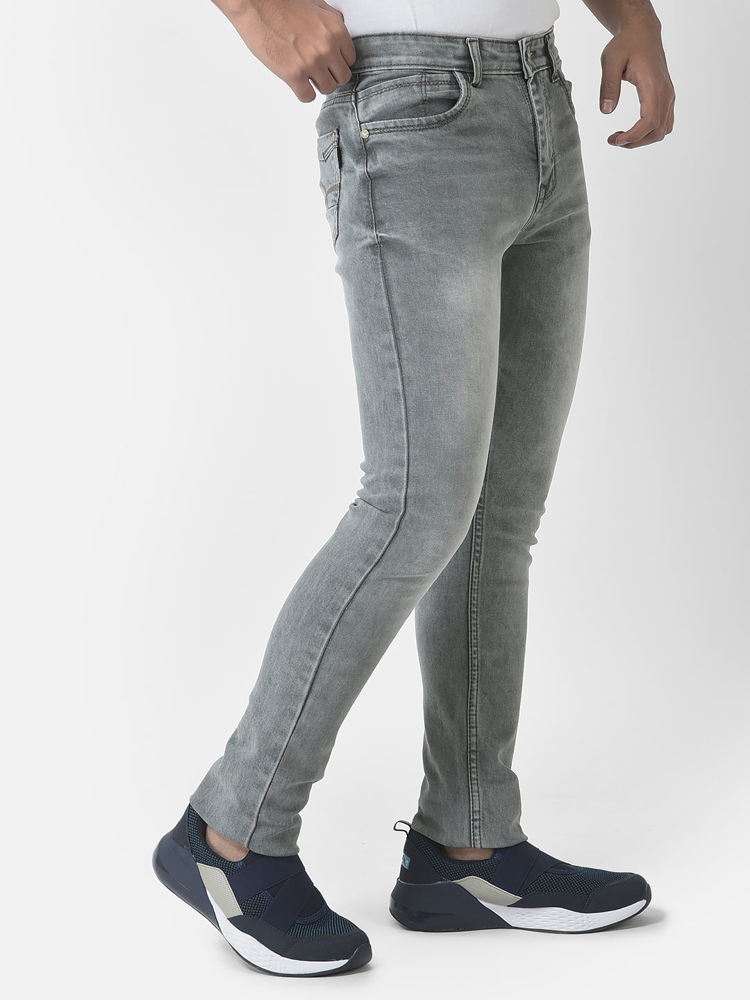  Light Grey Slim-Fit Jeans