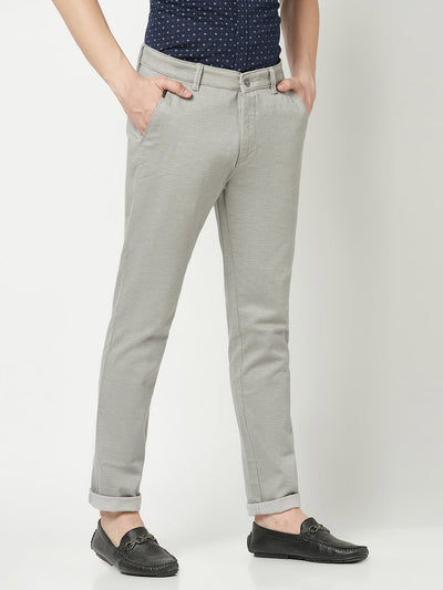  Light Grey Textured Trousers