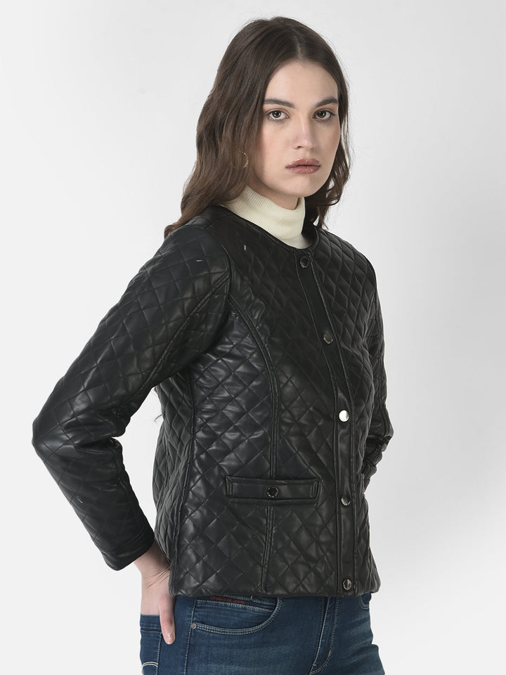  Black Quilted Leather Jacket