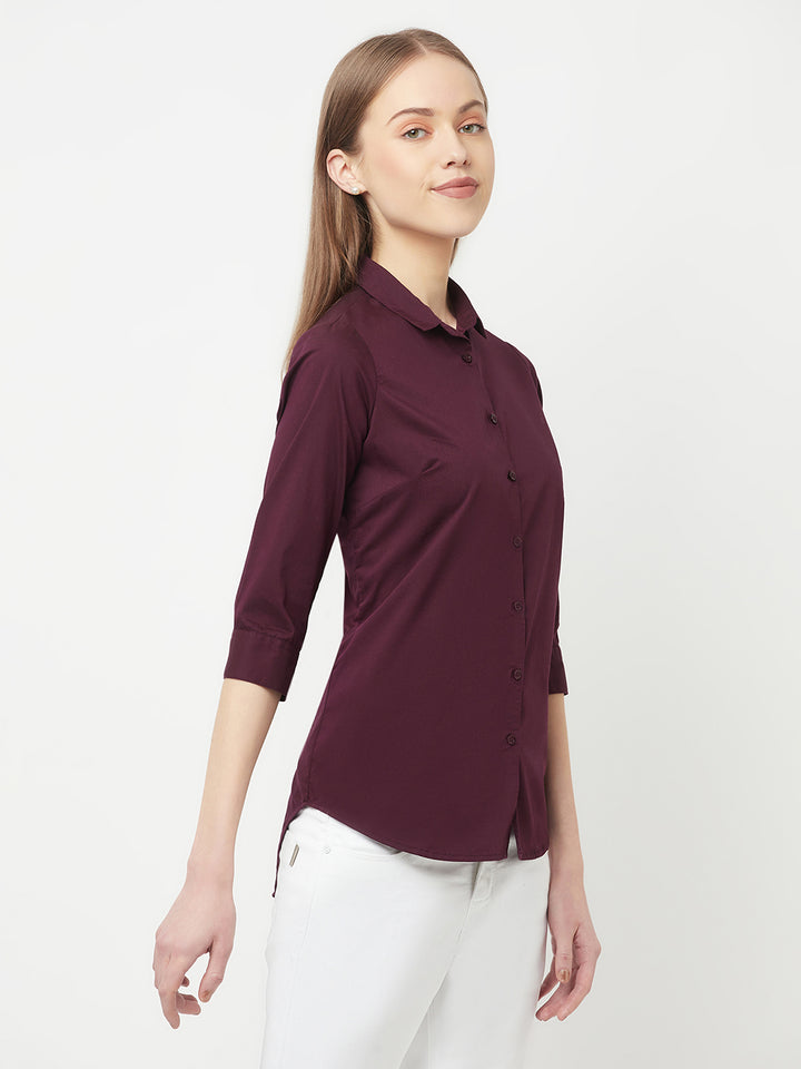 Maroon Casual Shirt - Women Tops