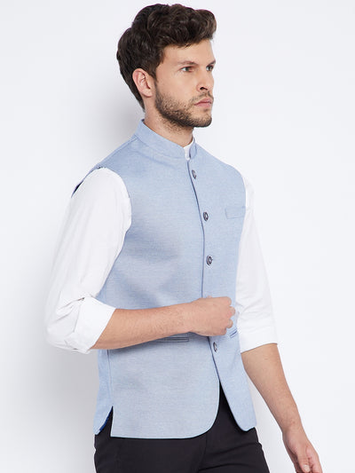 Light Blue Waistcoat - Men Waist Coat