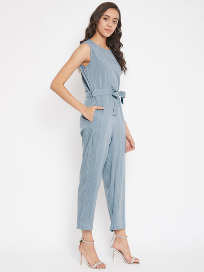 Blue Striped Jumpsuit - Women Jumpsuits