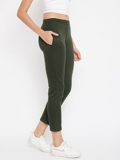Olive Track Pants - Women Track Pants