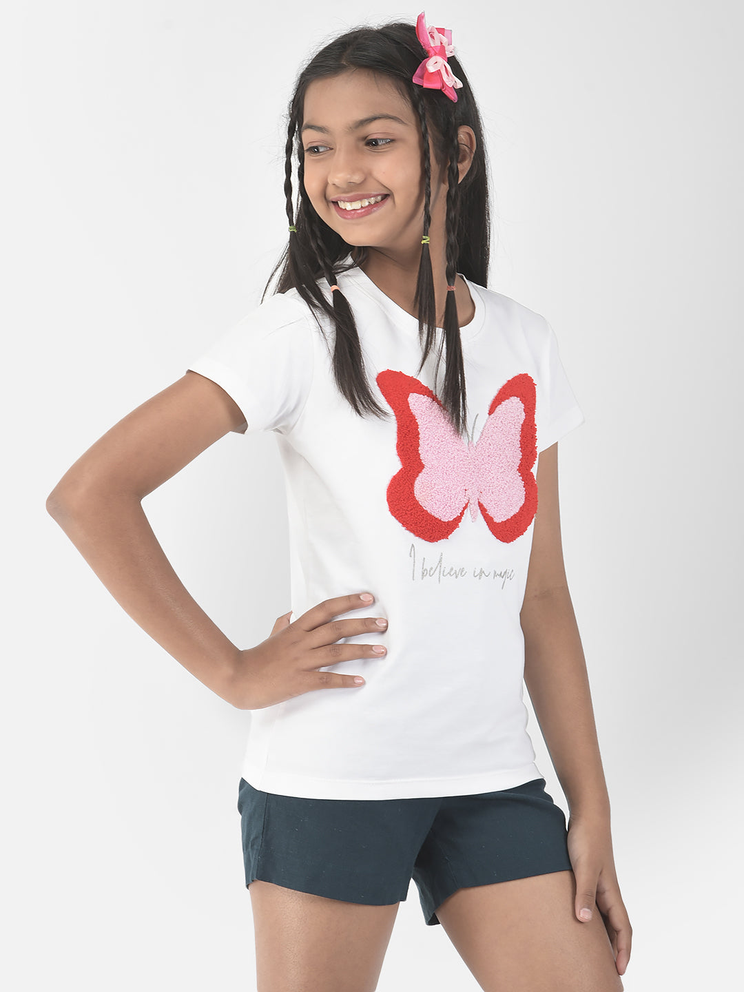  White Butterfly T-Shirt