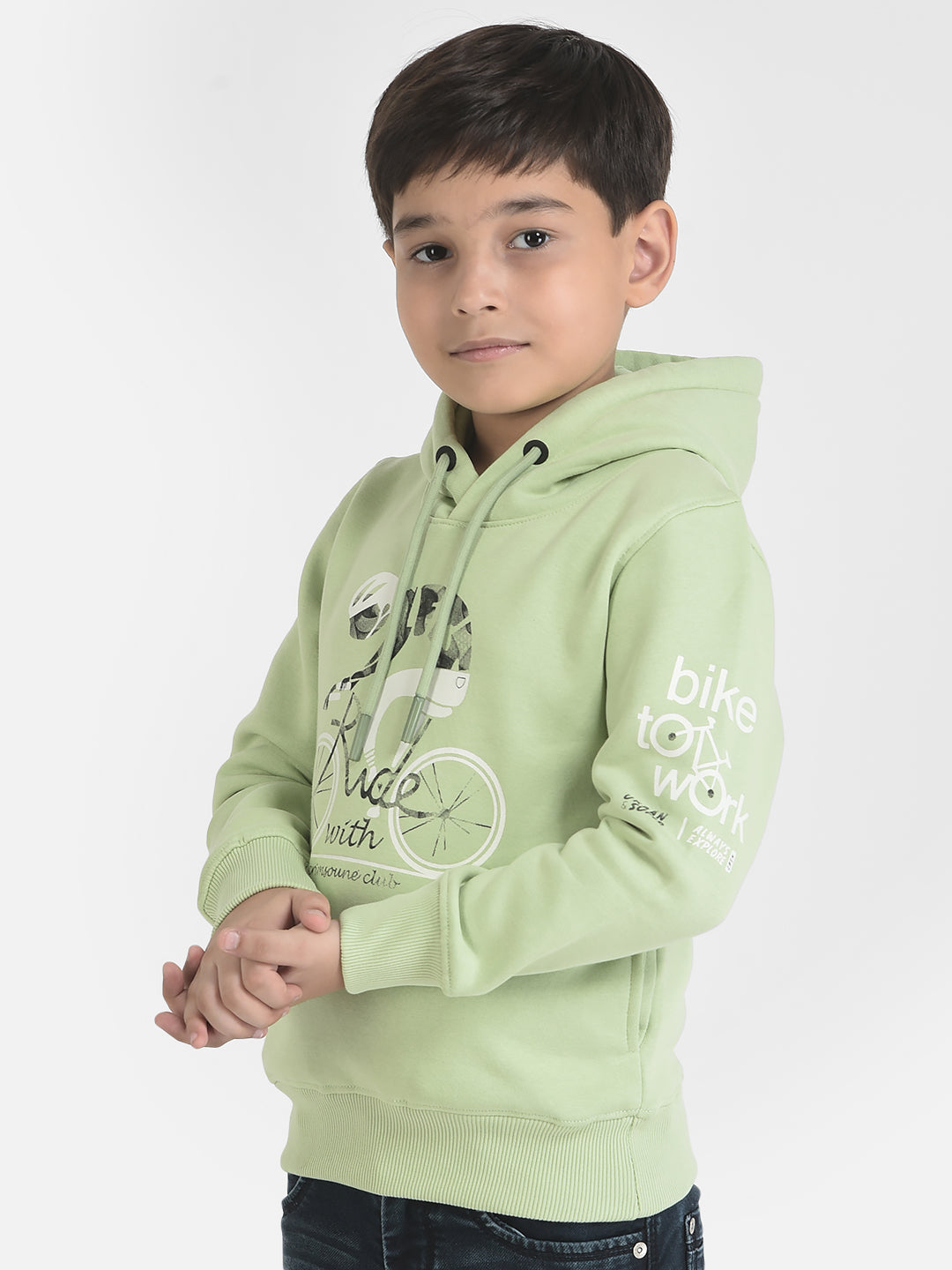 Green Graphic Sweatshirt-Boys Sweatshirts-Crimsoune Club