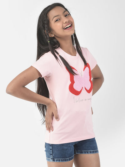  Blush Pink Butterfly T-Shirt