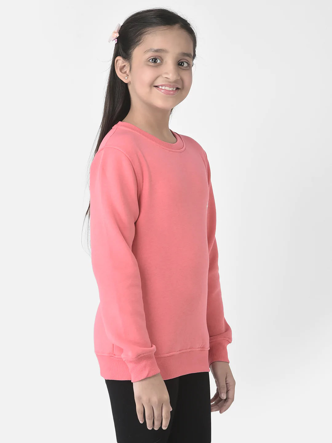  Raspberry Pink Brand-Logo Sweatshirt